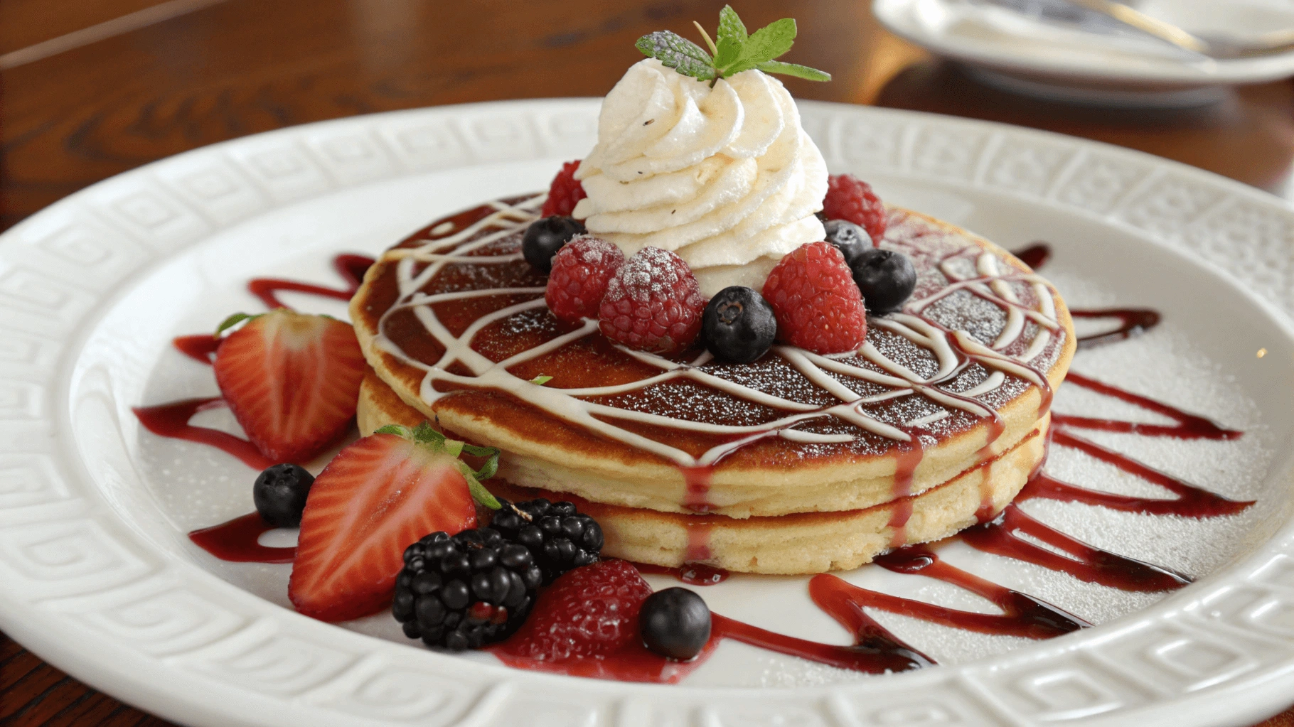 Serving suggestions for sweet crunchy cobweb pancakes.