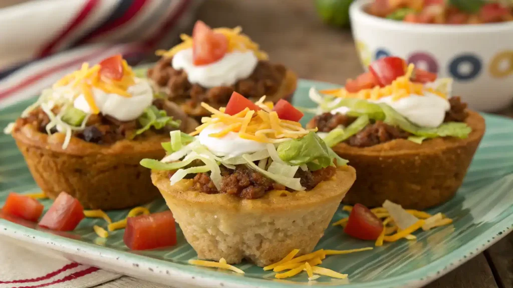 Delicious Taco Cupcakes ready to serve