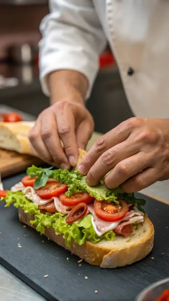 Preparing a sandwich