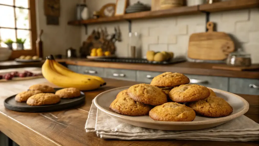 Freshly baked Banana Bread Cookies