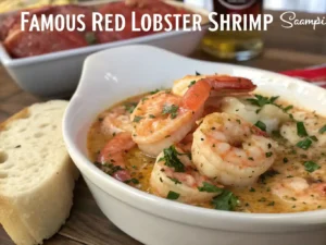 Famous Red Lobster Shrimp Scampi close-up