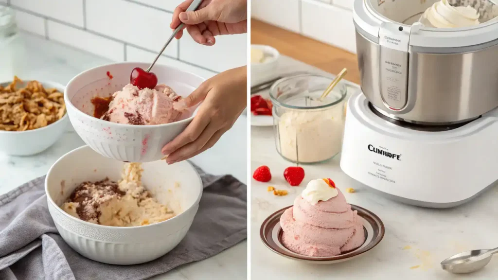 Making ice cream with Cuisinart ice cream maker