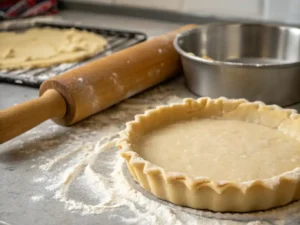 Rolled out pie crust ready for filling