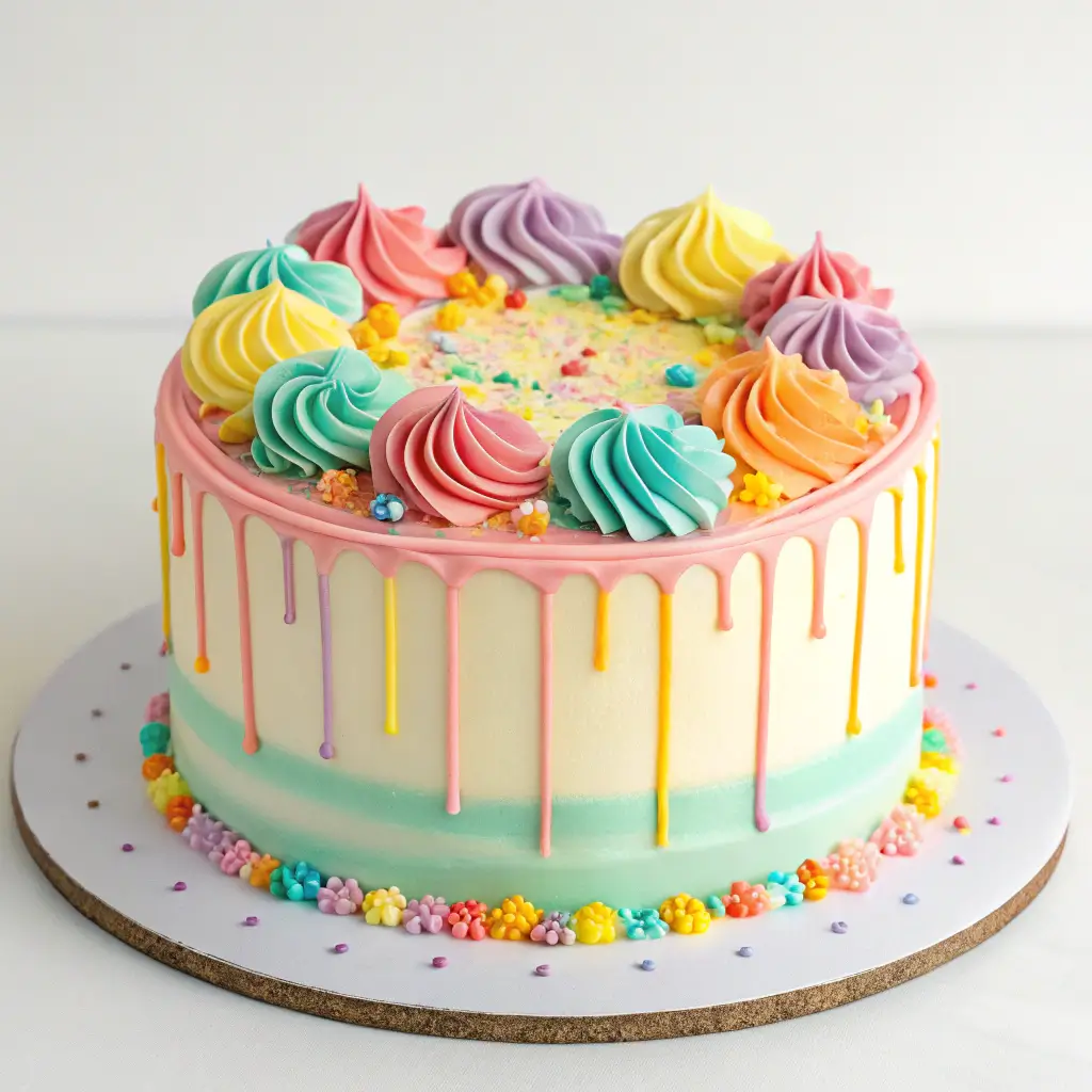 A beautifully decorated American cake for celebrations.
