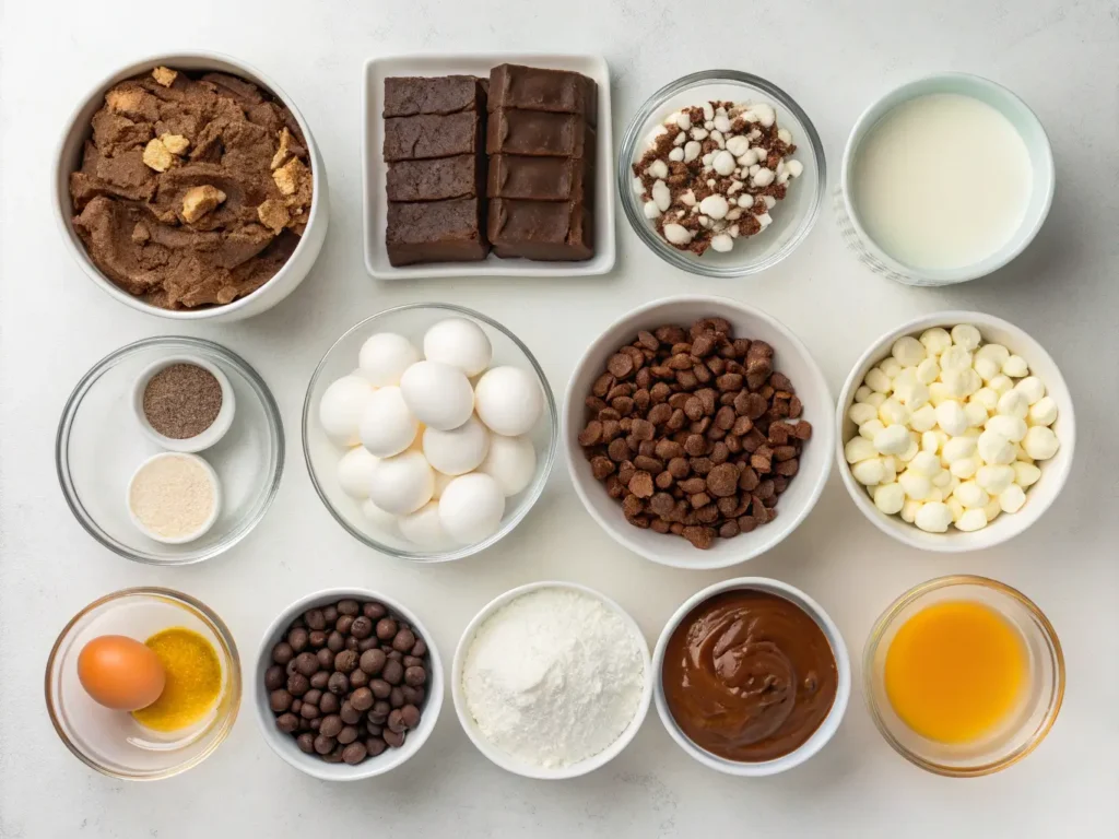 Ingredients for Mississippi Mud Pie Cake