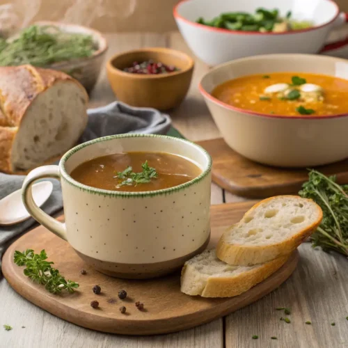 Different ways to serve bone broth.