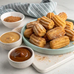 An organized display of all the ingredients required to make Sweet Air Fryer Churro Bites, highlighting their freshness and quality.