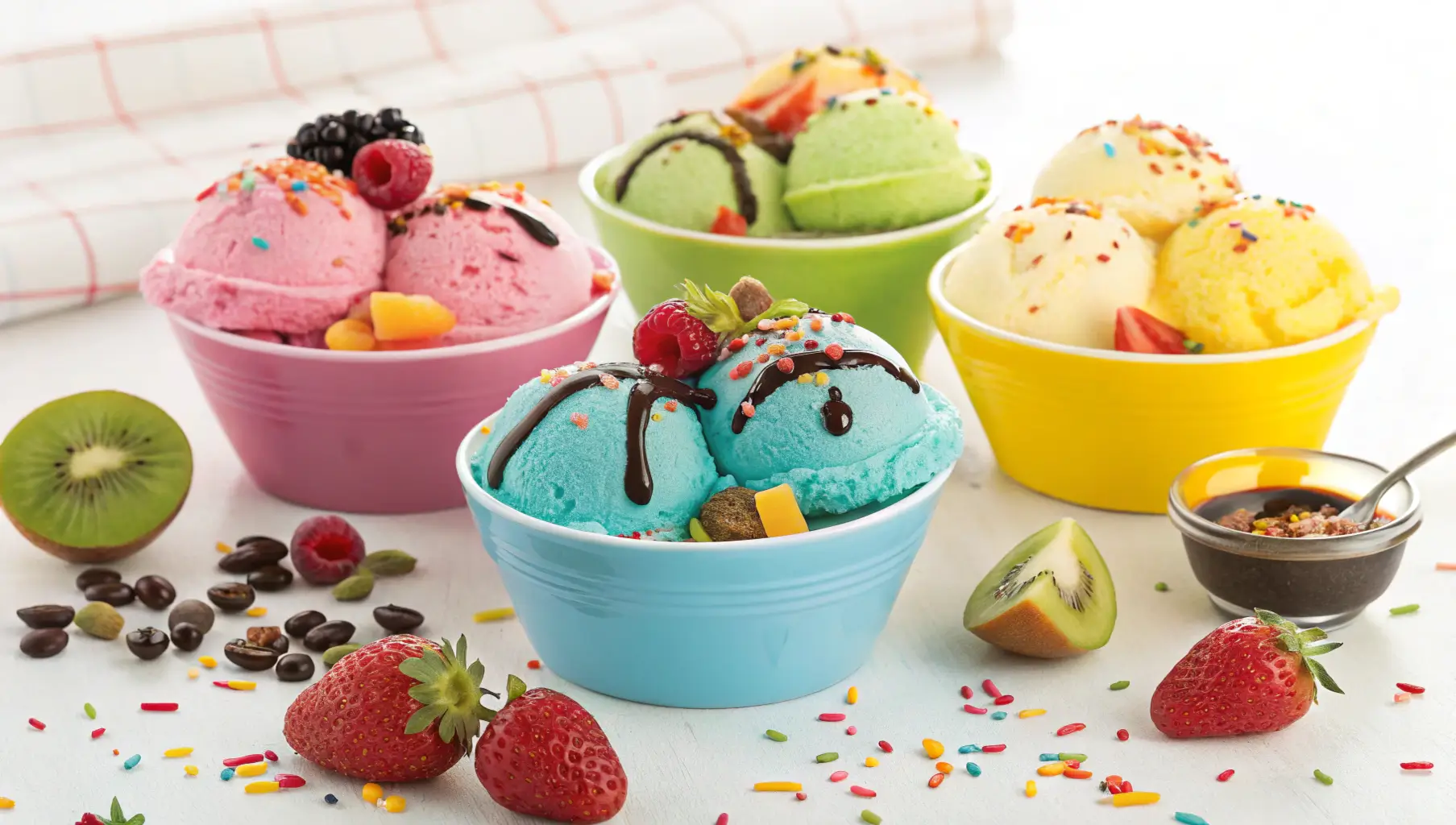 Delicious serving suggestions for Ninja Creami ice cream with various toppings.
