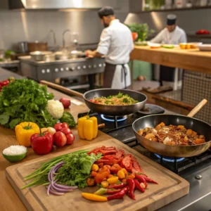 A step-by-step cooking process for a Mounjaro recipe, showcasing fresh ingredients and cooking techniques.