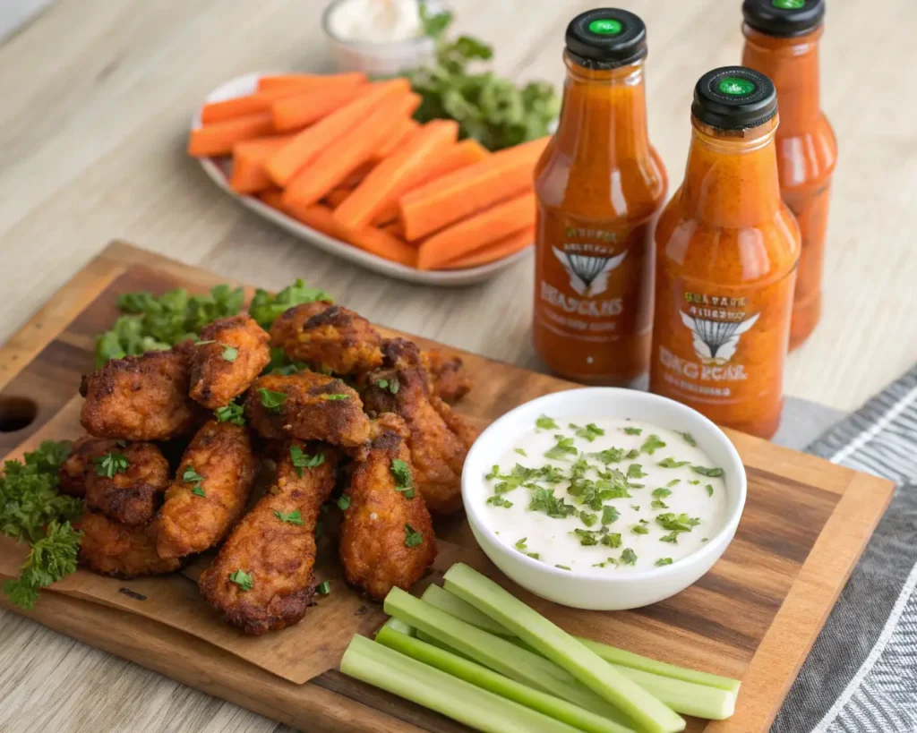 Ingredients for game day recipes displayed on a wooden table.