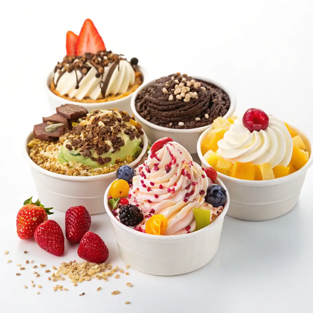 A selection of delicious Ninja Creami desserts ready to be served.