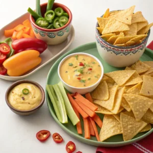 Various serving suggestions for Velveeta queso.