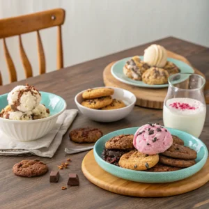 Different serving suggestions for Crumbl cookies.